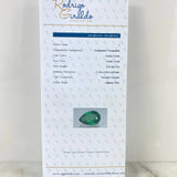 Halo Ring In Pear 4.4gr / Size 6 1/2 / Emeralds 2.43 Qts - White Diamonds 30Pts 18K White Gold (Jewel)