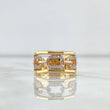 Triple Ring Horizontal Box 5.5gr / T7 1/4 / White Zircons Two 18K Yellow and Rose Golds