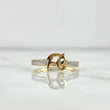 Ring Fe 2.15gr / T6 3/4 / White Zircons 18K Yellow Gold