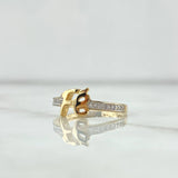 Ring Fe 2.15gr / T6 3/4 / White Zircons 18K Yellow Gold