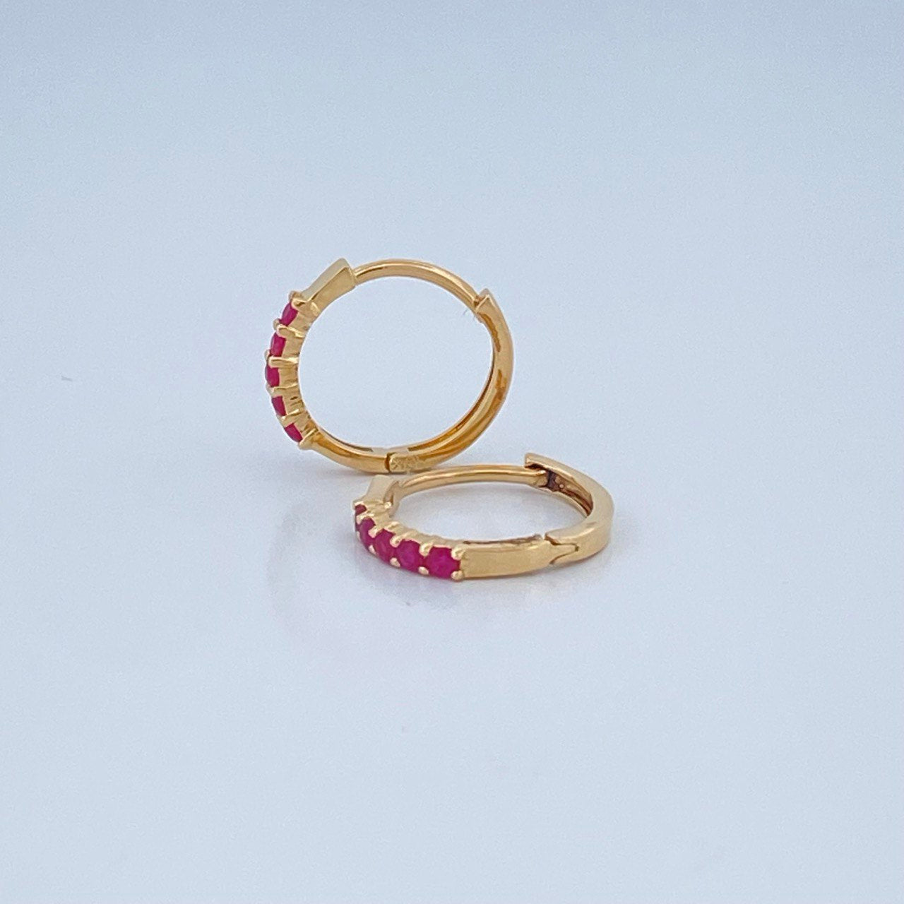 Candongas Carril 1.45gr / 1/2 in / Oro Amarillo 18K &