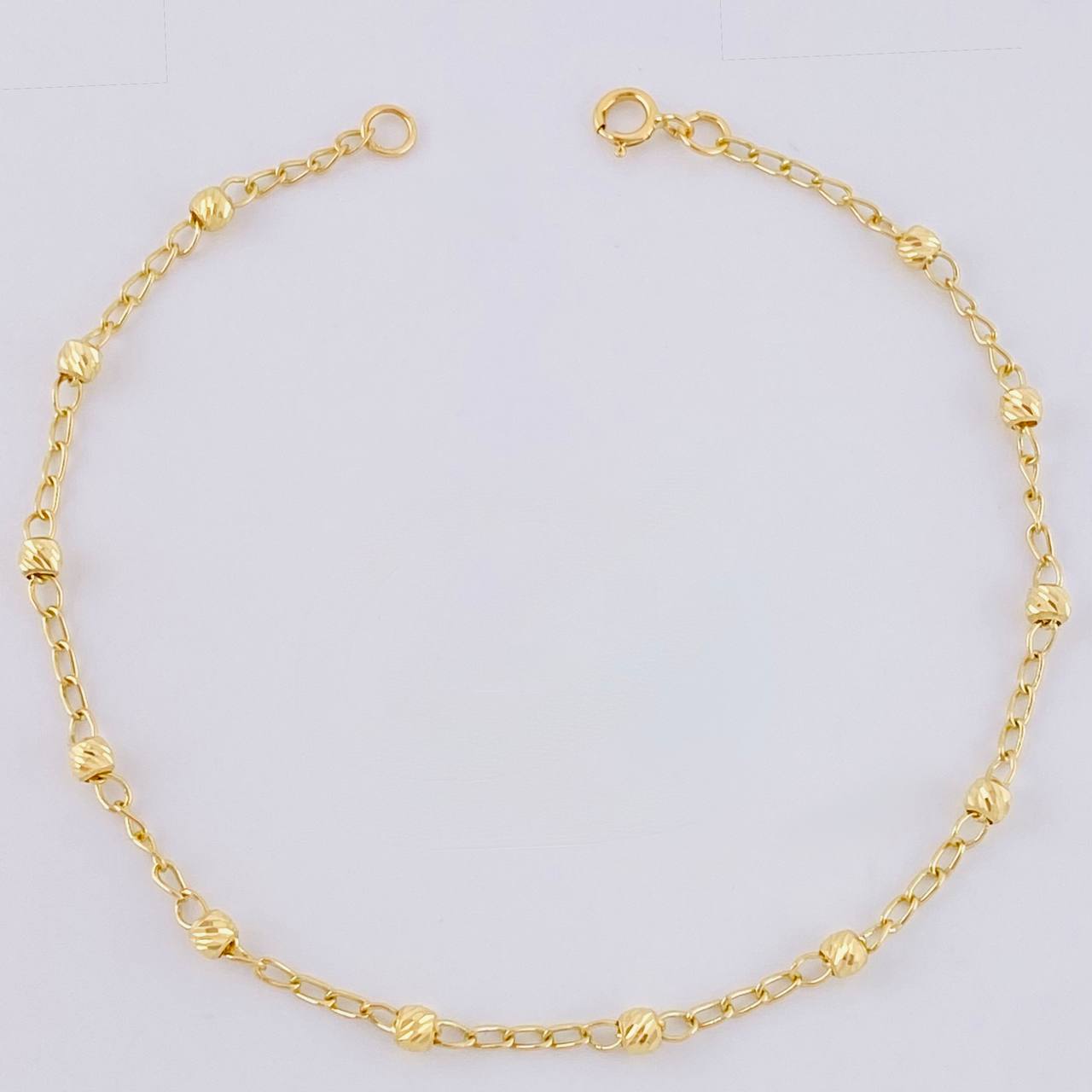 Pulso Tipo Militar Diamantada 1.5 g / 7 1/4 in / 3 mm Oro Amarillo 18K