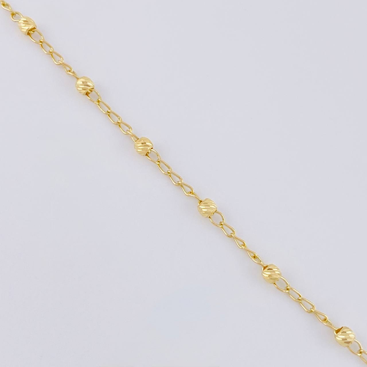 Diamond Cut Military Type Bracelet 1.5 g / 7 1/4 in / 3 mm 18K Yellow Gold
