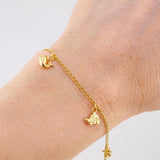 Pulso Espiga Dijes Animales 2.6 g / 7 1/2 in / 1.6 mm Oro Amarillo 18K
