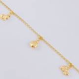 Pulso Espiga Dijes Animales 2.7 g / 7 1/2 in / 1.6 mm Oro Amarillo 18K