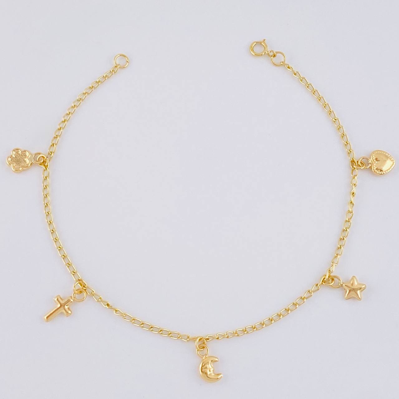 Pulso Espiga Dijes 2.35 g / 7 1/2 in / 1.6 mm Oro Amarillo 18K