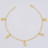 Pulso Espiga Dijes 2.35 g / 7 1/2 in / 1.6 mm Oro Amarillo 18K