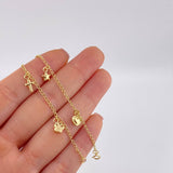 Pulso Espiga Dijes 2.35 g / 7 1/2 in / 1.6 mm Oro Amarillo 18K
