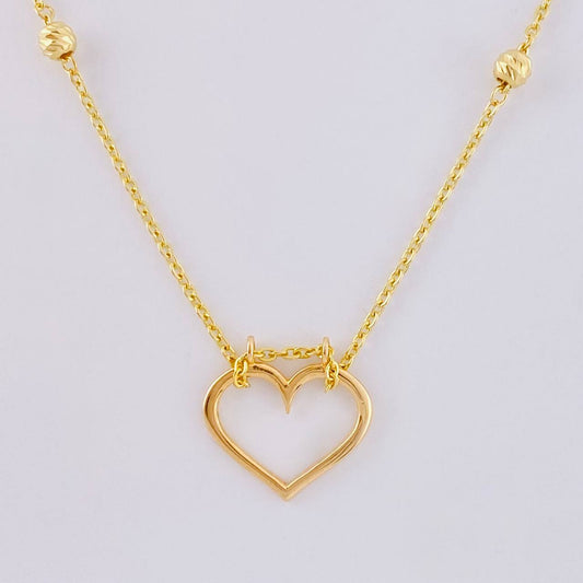Cadena Aro Seguido Silueta Corazón 4 g / 17 in / 1.6 mm Oro Amarillo 18K