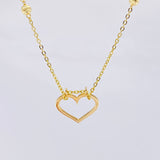 Cadena Aro Seguido Silueta Corazón 4 g / 17 in / 1.6 mm Oro Amarillo 18K