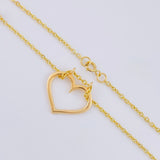 Cadena Aro Seguido Silueta Corazón 4 g / 17 in / 1.6 mm Oro Amarillo 18K