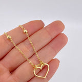 Cadena Aro Seguido Silueta Corazón 4 g / 17 in / 1.6 mm Oro Amarillo 18K