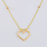 Cadena Aro Seguido Silueta Corazón 3.8 g / 17 in / 1.55 mm Dos Oros Amarillo Rosa 18K