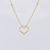 Cadena Aro Seguido Silueta Corazón 3.8 g / 17 in / 1.55 mm Dos Oros Amarillo Rosa 18K