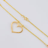 Cadena Aro Seguido Silueta Corazón 3.8 g / 17 in / 1.55 mm Dos Oros Amarillo Rosa 18K