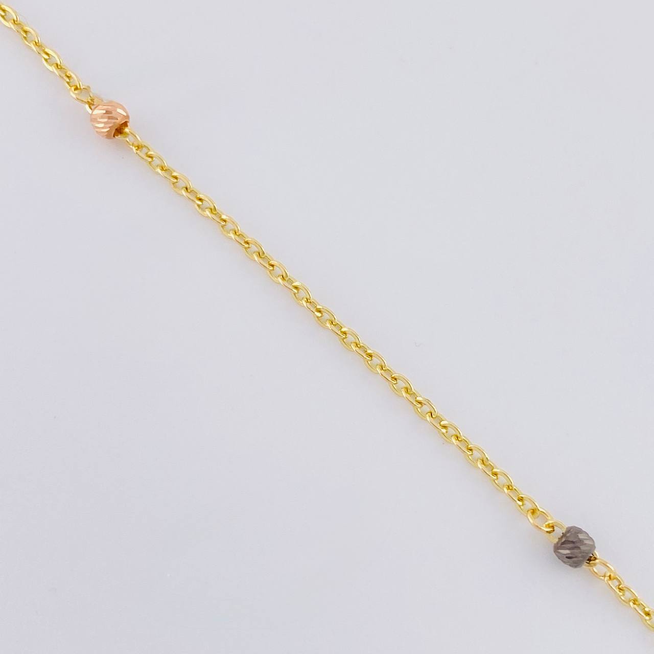 Cadena Aro Seguido Silueta Corazón 3.8 g / 17 in / 1.55 mm Dos Oros Amarillo Rosa 18K