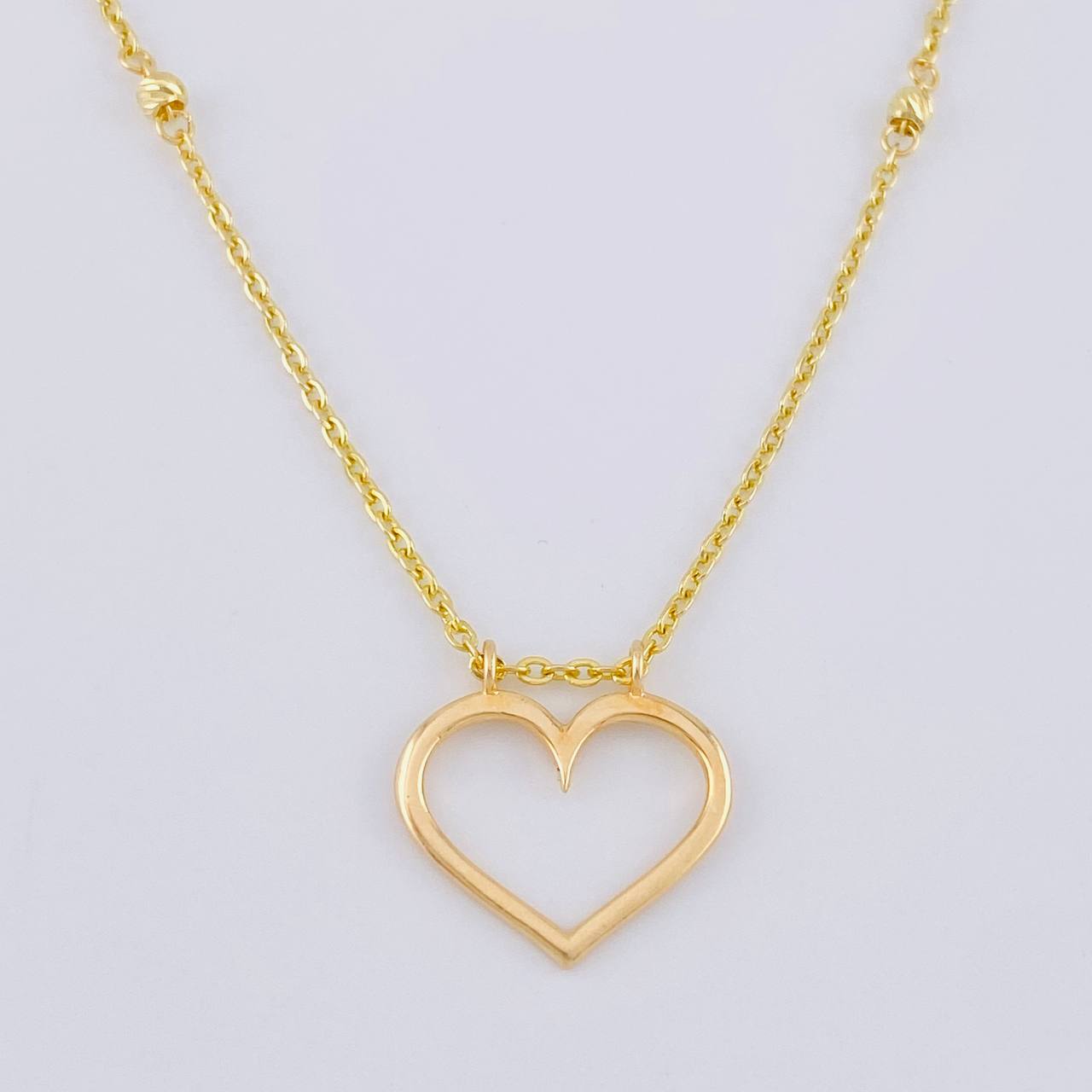 Cadena Aro Seguido Silueta Corazón 3.65 g / 17 1/4 in / 1.55 mm Oro Amarillo 18K