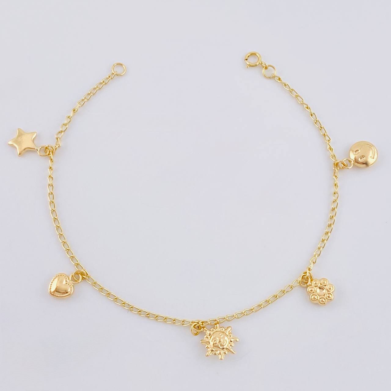 Pulso Espiga Dijes 2.75 g / 7 1/2 in / 1.6 mm Oro Amarillo 18K