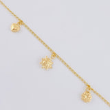 Pulso Espiga Dijes 2.75 g / 7 1/2 in / 1.6 mm Oro Amarillo 18K