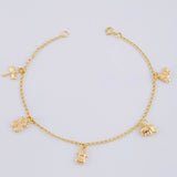 Bracelet Espiga Pendants Animals 2.55 g / 7 in / 1.6 mm Yellow Gold 18K