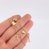 Bracelet Espiga Pendants Animals 2.55 g / 7 in / 1.6 mm Yellow Gold 18K