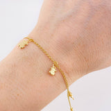 Bracelet Espiga Pendants Animals 2.55 g / 7 in / 1.6 mm Yellow Gold 18K