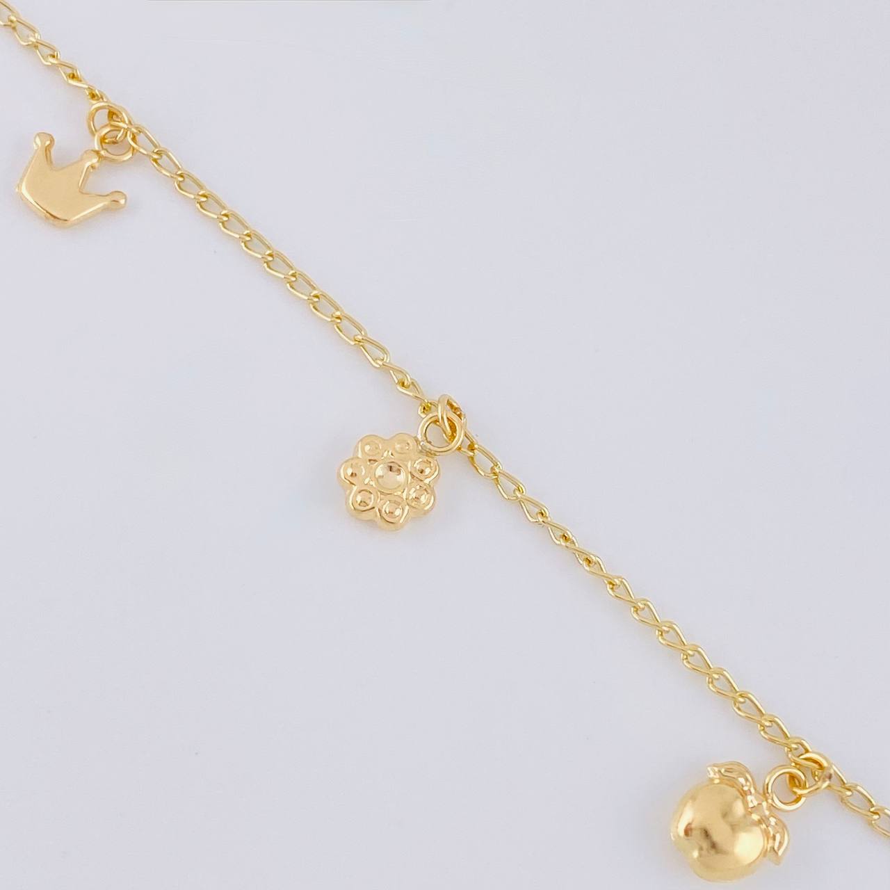 Pulso Espiga Dijes 2.75 g / 7 1/2 in / 1.6 mm Tres Oros 18K