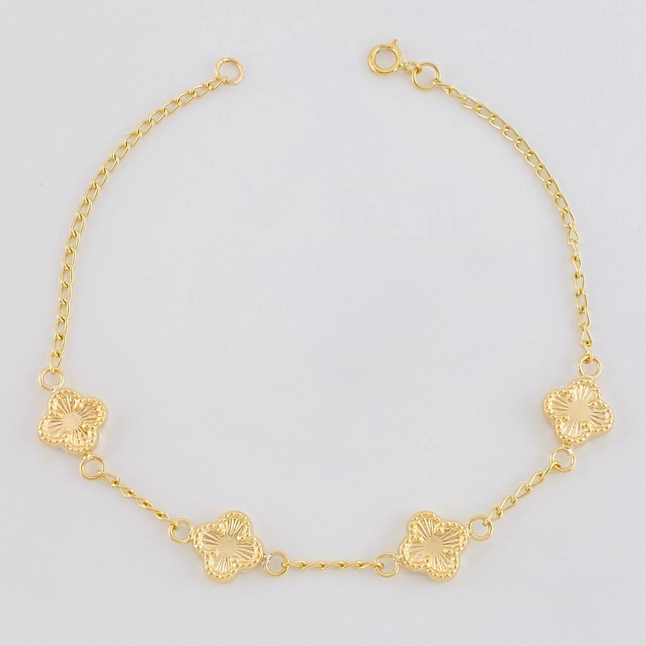 Pulso Espiga Cuarteto De Tréboles 2.8 g / 7 1/4 in / 1.6 mm Tres Oros 18K