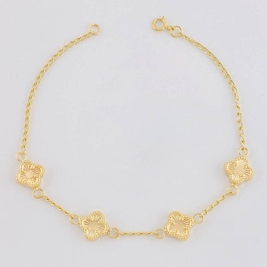 Pulso Espiga Cuarteto De Tréboles 2.8 g / 7 1/4 in / 1.6 mm Tres Oros 18K
