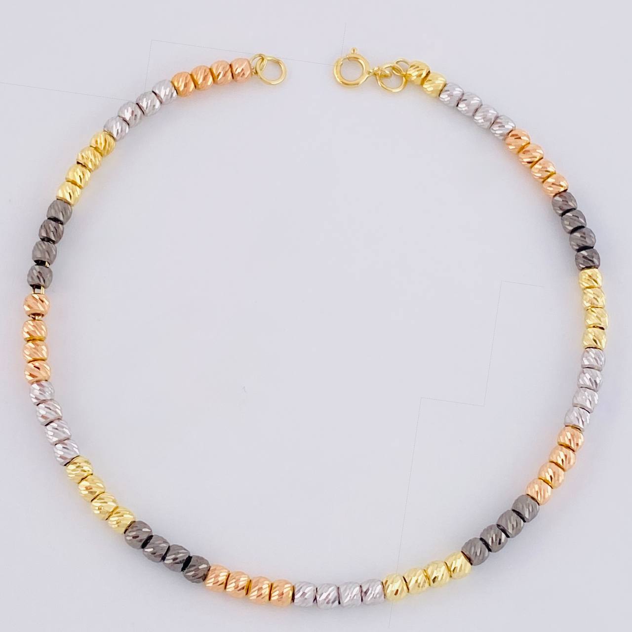 Pulso Tipo Militar Diamantado 3.45 g / 7 1/2 in / 3 mm Tres Oros 18K