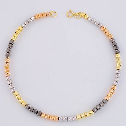 Pulso Tipo Militar Diamantado 3.45 g / 7 1/2 in / 3 mm Tres Oros 18K