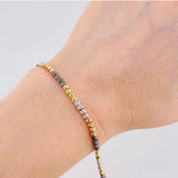 Pulso Tipo Militar Diamantado 3.45 g / 7 1/2 in / 3 mm Tres Oros 18K