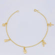 Pulso Espiga Dijes Animales 2.45 g / 7 1/2 in / 1.6 mm Tres Oros 18K