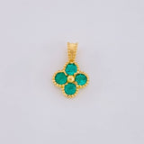 Dije Flor Esmeralda 39Pts 0.8 g / 1/2 in Oro Amarillo 18K