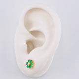Topos Flor Esmeralda 40Pts 1.4 g / in / 7 mm Oro Amarillo 18K