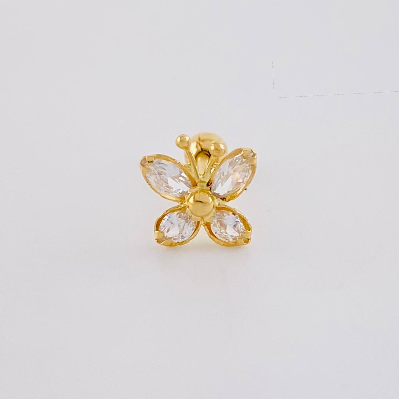 Piercing Mariposa 0.4 g / 1/2 in Oro Amarillo 18K