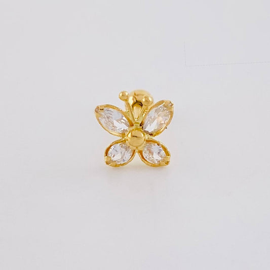 Piercing Mariposa 0.4 g / 1/2 in Oro Amarillo 18K