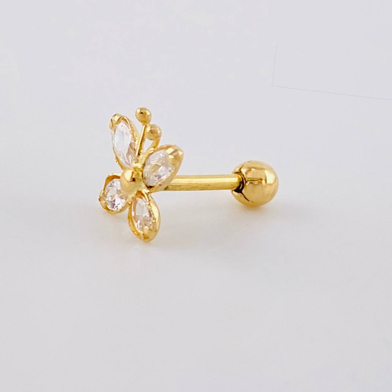 Piercing Mariposa 0.4 g / 1/2 in Oro Amarillo 18K