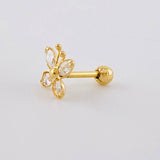 Piercing Mariposa 0.4 g / 1/2 in Oro Amarillo 18K