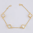 Pulso Modulable Aro Seguido Trebol 4.75 g / 6 3/4 in - 6 1/4 in / 1.3 mm Oro Amarillo 18K
