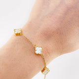 Pulso Modulable Aro Seguido Trebol 4.75 g / 6 3/4 in - 6 1/4 in / 1.3 mm Oro Amarillo 18K