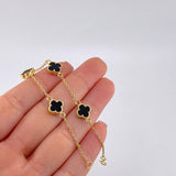 Pulso Modulable Aro Seguido Trebol 4.8 g / 7 in - 6 1/2 in / 1.5 mm Oro Amarillo 18K