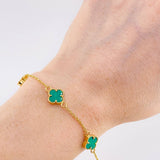 Pulso Modulable Aro Seguido Trebol 4.6 g / 7 1/4 in - 6 3/4 in / 1.3 mm Oro Amarillo 18K
