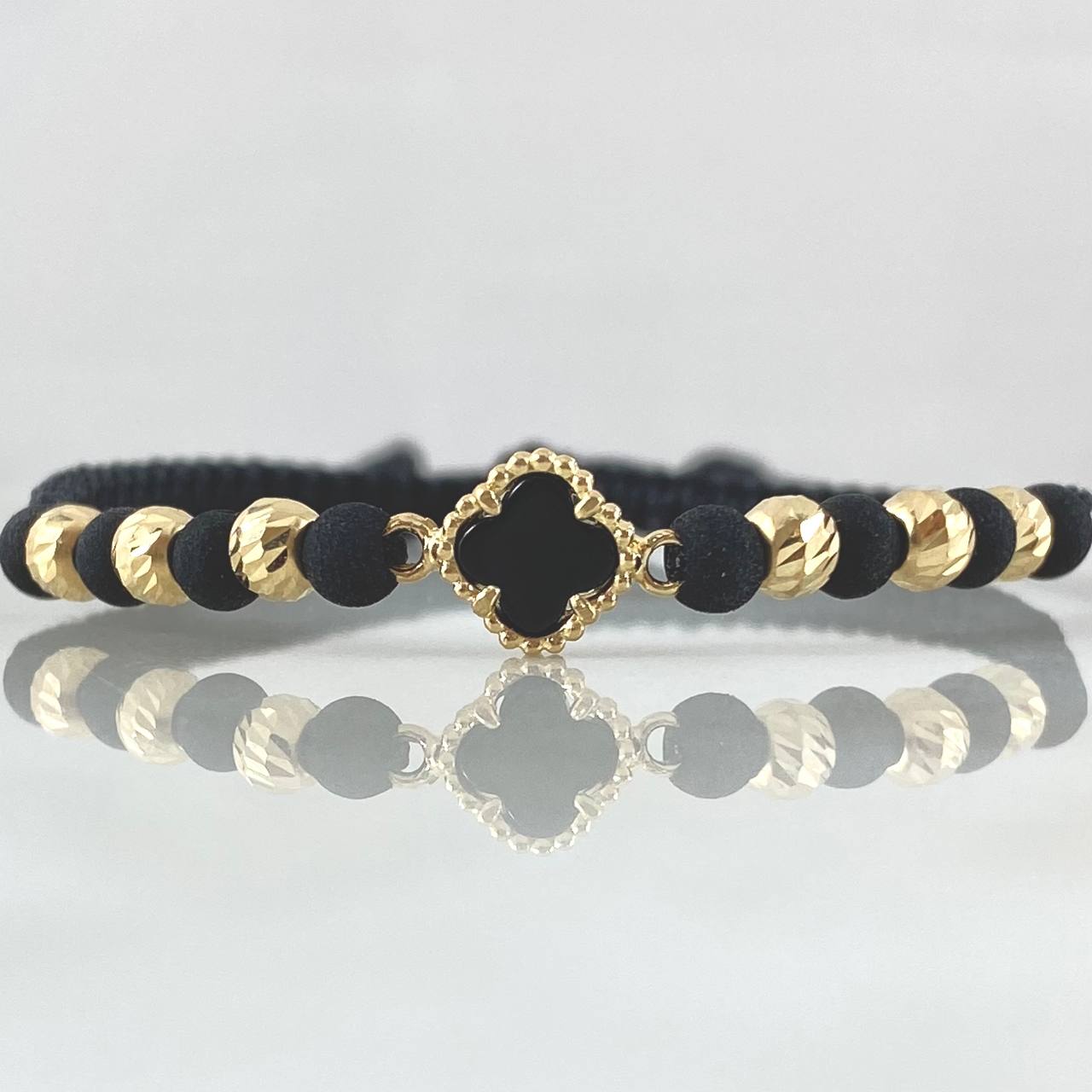 Black Bracelet Clover 1.3gr / Nac.Esp. 18K Gold *