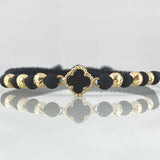 Black Bracelet Clover 1.3gr / Nac.Esp. 18K Gold *