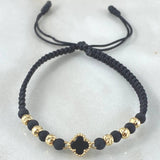 Black Bracelet Clover 1.3gr / Nac.Esp. 18K Gold *