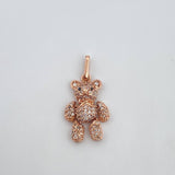 Dije Oso Articulado 3.15gr / 2.6cm / Circones Blancos Negros Oro Rosa 18K $