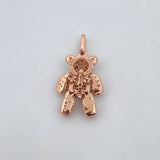 Dije Oso Articulado 3.15gr / 2.6cm / Circones Blancos Negros Oro Rosa 18K $