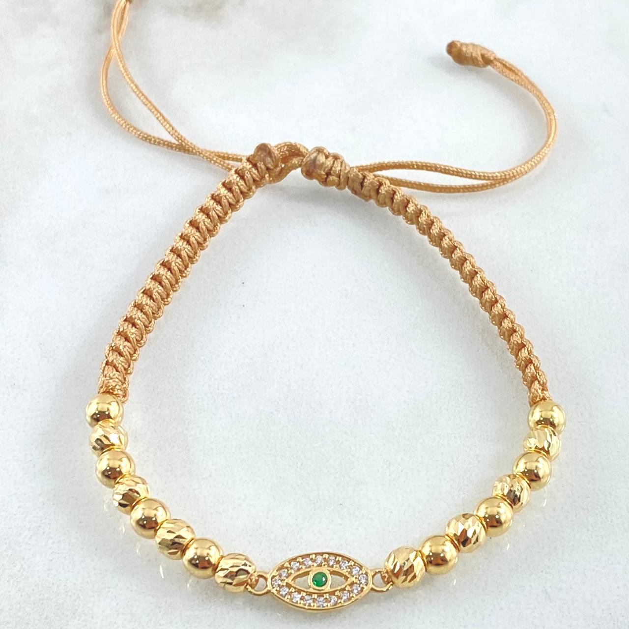 Brown Turkish Eye Bracelet 2.2gr / 18K Gold