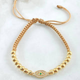 Brown Turkish Eye Bracelet 2.2gr / 18K Gold